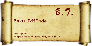 Baku Tünde névjegykártya